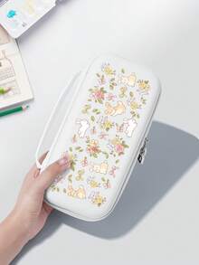 Conejo de dibujos animados lindo, flor de rosa francesa, patrón de lazo Funda protectora para Switch/Switch 2da generación/Carcasa protectora transparente con brillo, compatible con el nuevo Switch 2 (2025)/Switch NS/Switch OLED/Lite, adecuada y compatible con accesorios de consola de juegos Switch, juego completo, bolsa de almacenamiento, carcasa base con ranura para tarjeta, caja de almacenamiento de tarjetas de juego, funda protectora para Switch, mejor regalo compatible con jugadores de Switch - Multicolor - Ver 22