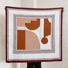1pc Smooth Silk-Like Cashew Pattern Printed 43-Inch Square Scarf, Suitable For Holidays, Outings And Daily Wear - Green - View 13