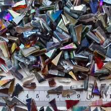 120g Mixed Color Asymmetric Triangle Glass Mosaic Chips, DIY Handmade Mosaic Craft Materials For Art Painting, Vase And Home Decoration - A - View 4