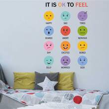 12 Types Of Wall Stickers For Children's Room, Kindergarten, Bedroom, Living Room, Cartoon Smiling Face Decals - B - View 5