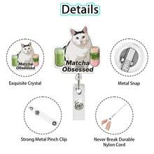 1pc Cat Retractable Badge Reel, Doctor Nurse ID Card Holder Clip - Multicolor - View 2