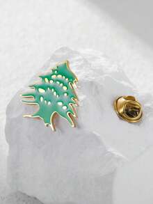 LIKGREAT 1pc Cedar Enamel Brooch Stainless Steel Gold Color Lapel Pin For Woman Man Minimalist Accessory Jewelry 2026 New In - Brooch Series - View 5