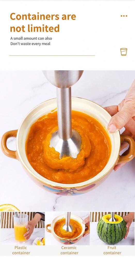 SOKANY 02009 Blender Genggam Multifungsi, Blender Tangan dengan Pisau Baja Tahan Karat, Alat Pencincang, Pengaduk, dan Pembuih - View 4