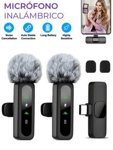 This New Wireless Clip-On Microphone Is Designed For Recording, Compatible With IOS, Type-C Android Devices And Type-C Laptops. It Is Perfect For Live Streaming And Short Video Shooting, Supporting 1-To-1 And 1-To-2 Connections. - View 1