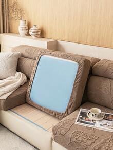 1pc Solid Color Fleece Sofa Cover, Elastic Stretch Fit, Comfortable Minimalist Ins Style, Pet-Friendly Anti-Slip Anti-Dirt, Machine Washable, All-Season Universal Sofa Protector For Living Room, Bedroom, Study, Suitable For L-Shaped 1/2/3/4 Seater Sofas - Khaki - View 8