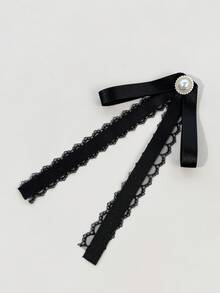 1件女款極簡時尚優雅純色少女風雙層緞帶仿珍珠蝴蝶結領飾，適用於襯衫、重要場合、晚宴派對、聚會及各種場景，送給閨蜜的禮物 - 彩色 - 查看 11
