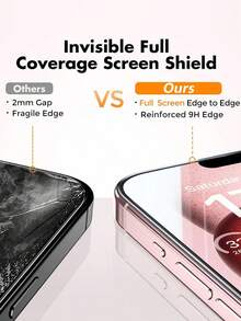 BOLLYMORE 3pcs High Definition Full Coverage Tempered Glass Screen Protector, 9H Hardness, Anti-Scratch Protection, Compatible With IPhone 17/16/16e/16Pro/15/15Pro/14/Promax/11/X/Xs/7/8Plus - 3PCS HD Glass - View 4
