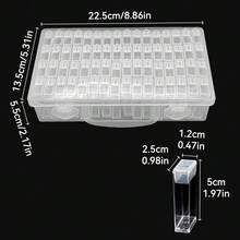 1件鑽石畫收納整理盒，32/40/64格，耐用塑膠容器，適用於熔珠、髮飾與手工藝用品，便攜式DIY手工配件管理盒 - 查看 11