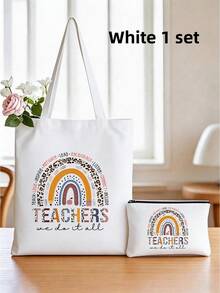 5pcs Best Teacher Theme Zipper Pouch Express Gratitude And Love Makeup Bag Various Snack Small Storage Bag Portable Multi-Functional Storage Bag Teacher Travel Storage Gift Thanksgiving Christmas Birthday Teacher's Day Back To School Graduation Gift - Multicolor - View 83