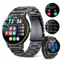Smartwatch With 2 Straps (Steel + Silicone), Bluetooth Calls, Heart Rate Monitor, Sports And Notifications For Android And IOS - Black - View 12