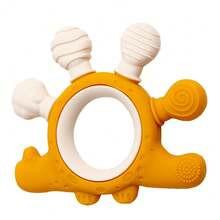1pc Silicone Dinosaur Teether, Dual-Color Design With 6 Different Textures, Soft Silicone Material, Suitable For Babies 0+ Months, Ideal Newborn Gift - 彩色 - 查看 11
