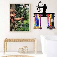1PC Archery Competition Silver/Bronze Medal Display Stand, Metal Wall Decor Storage Rack, Suitable For Sports Awards, Weather-Resistant Display For Collectibles - Perfect For Sports Enthusiasts And Athletes - Indoor/Outdoor Display, Ideal Gift For Sports Fans And Champions - Black - View 7