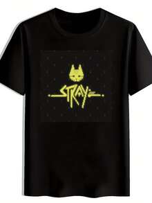 Camiseta Gráfica Vintage de Banda de Rock para Hombre - Manga Corta, Cuello Redondo, Camiseta de Verano con Estampado de STRAY CAT, Ligera y Transpirable para Uso Diario, Viajes, Playa y Reg - Negro - Ver 1