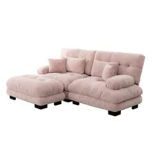 Sofa 220 cm de Chenille para hogar - Rosa, 2 plazas - Ver 8