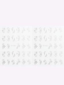 红色花卉美甲贴纸，红花金藤装饰美甲贴纸，适用于专业美甲沙龙和DIY爱好者，热门美甲配件，防水持久自粘，高端婚礼派对美甲材料 - 彩色 - 查看 13