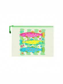 Bolsa de playa impermeable de moda con patrón de peces de colores, bolsa de maquillaje transparente de gran capacidad con tema oceánico, cremallera de nailon, bolsa de almacenamiento ligera con protección solar, bolsa de almacenamiento multifuncional, adecuada para natación, playa, buceo y verano - Multicolor - Ver 15