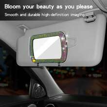 Car Sun Visor Makeup Mirror Without Light, Sparkling Rhinestone Crystal Sun Visor Makeup Mirror Clip, Suitable For Men And Women, Universal Style, Applicable To Sedans, SUVs, Trucks And RVs, Women's Car Accessories - Multicolor - View 8