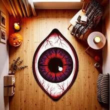 1PC Red Bloodshot Eyes Living Room Rug, Bedroom Decor, Home Leisure Carpet, Decorative Carpet, Bedroom Decor, Small Rug, Carpet, Home Decor, Living Room Rug, Living Room Small Rug, Bedroom Rug, Living Room Home Decor, Outdoor Rug, Washable Carpet - Multicolor - View 2