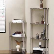 1SET Acrylic Triangle Corner Combination Table 2-Layer 3-Layer 4-Layer Storage Table - White - View 1