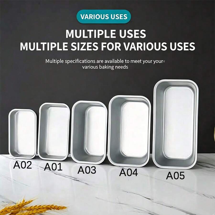4/5/6/7 Inch Rectangular Baking Mold, Aluminum Non-Stick Multi-Function Baking Pan, Suitable For High-Temperature Oven Baking Bread And Rectangular Cakes, Kitchen Baking Tool For Eid Al-Adha, Eid Al-Fitr, Christmas, Valentine's Day - Rectangular Baking Pan - View 1