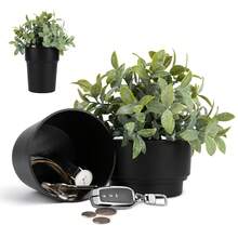 Flower Pot Diversion Safe- Includes Plants, Secret Storage Hidden Safe Box Keep Your Valuables Safe Like Money, Keys, And Jewelry - A - View 1