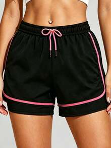 mulinsen Women's Solid Color Side Zipper Tulip Hem Athletic Shorts / Gym Shorts / Cycling Shorts - Hot Pink - View 5