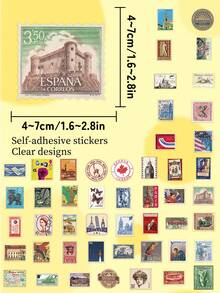 50pcs Retro Travel-Themed Stickers - Nostalgic Vibes - Perfect For Scrapbooks, Parties, Suitcases, Laptops, Phone Cases, And Water Bottles - DIY Fun Gifts School Supplies - 50pcs/pack - View 9