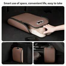 Portable Car Shoe Storage Box, PU Material, Car Interior Organizer Storage Box, Trunk Storage Box, Vehicle Supplies Storage, Passenger Seat Shoe Storage, Black/Brown Optional - Multicolor - View 6