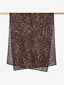 1 pieza Bufanda larga de mujer con estampado de bloques de color y textura de mármol, bufanda larga ligera y versátil de moda para el verano, pañuelo de protección solar musulmán, estilo bohemio, adecuado para uso diario en todas las estaciones - Multicolor - Ver 10