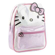 Hello Kitty Cerdá 女孩兒童背包，均碼 - 淺粉紅色閃光休閒背包，帶前拉鍊口袋和可調節肩帶，官方授權，適合上學和外出 - 選項7 - 查看 2