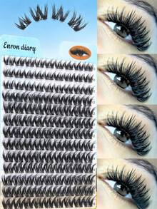 狐狸眼款輕盈蓬鬆單簇假睫毛 117片 10-16mm 混長，預分段免修剪可重複使用，適合初學者 DIY 假睫毛，打造自然上揚眼妝 - D - 查看 7