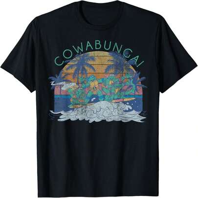 ティーンエイジ?ミュータント?ニンジャ?タートルズ レトロ カウアバンガ Tシャツ、サイズS