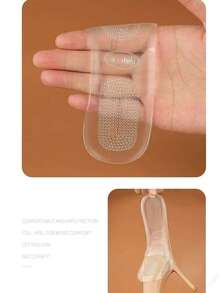 2pcs New Granular 7/10 Transparent Soft Rebound Fit Half-Size Insoles - Clear - View 5