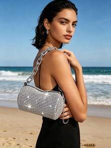 Luxury Sequin Crossbody Bag, New Fashion Shoulder Bag - Adjustable Strap, Perfect For Daily Commute, Outings And Parties - Ideal Birthday/Holiday Gift And Party Accessory, Side Pocket, High Quality Bag, Novelty Handbag, Small Handbag, Designer Handbag, Suitable For Teenagers, Travel Essential, Holiday Accessory, Fashion Handbag, Chic Handbag, Durable Polyester, Lightweight Bag, Compact Handbag, Young Women, Teen Fashion - Multicolor - View 5