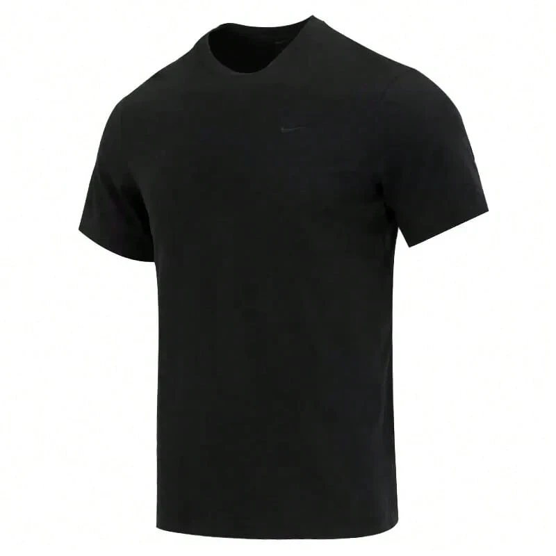 Nike Men's Dri-Fit Quick Dry Breathable Running Short Sleeve Workout T-Shirt - Black - View 1