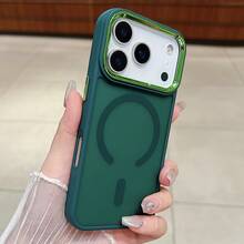 1 funda elegante para teléfono, no incluye cordón ni soporte.Funda para 17 16 15 14 13 12 11 Pro 14 15 16Plus Xsmax XR X XS 8Plus SE2020.Nueva funda protectora para teléfonoóvil, a prueba de golpes, mate, translúcida, con marco de lente galvanizado. - Rosa Fucsia - Ver 11