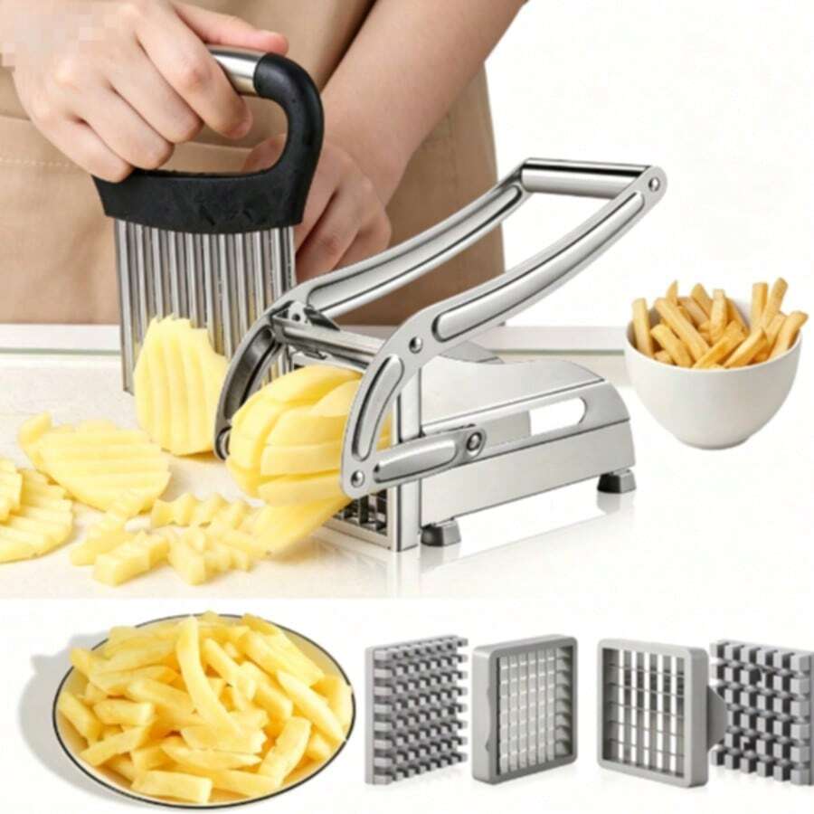 Stainless Steel Multi-Function Vegetable & Fruit Slicer - Perfect For Potatoes, Onions, Carrots & More - Durable Kitchen Gadget For BBQs & Outdoor Cooking