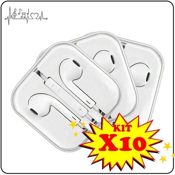 Fone de Ouvido P2 com Microfone | Kit 10 Unidades | Alta Qualidade