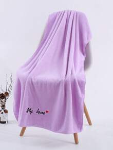 1/2pcs Bath Towel & Hand Towel Set, Super Soft Absorbent Quick-Dry, Facial Cleansing & Bathing Use, Lightweight Coral Fleece Towel, Suitable For Bathroom, Bedroom, Home, Hotel, Pool, Spa, All Seasons - Purple - View 4