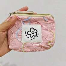 Bright Floral Coin Purse, Compact Portable Storage Bag, Cute Minimalist Wristlet, Exquisite Lipstick Travel Mini Pouch, Cartoon Drawstring Sundries Organizer - Multicolor - View 9