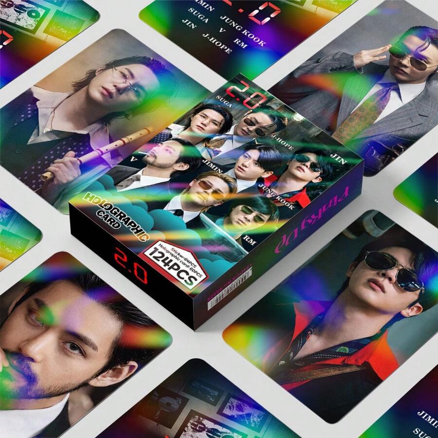 124pcs High-Definition Double-Sided B/T/S Photocards, Clear Printing With Rich Colors, Various Fashionable Photos, Loved By Young Fans, Suitable For Collection, Decoration, Birthday And Holiday Gifts - Multicolor - View 1