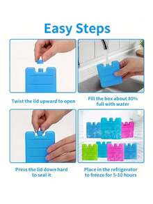 1/2/3PCS Reusable Air Conditioning Fan Ice Crystal Box, Water Filled Cold Storage Ice Box, Cold Chain Transportation Cooling And Preservation Ice Board, Stall Food Freezing And Insulation Box, Used For Camping Picnics, Outdoor Activities, Fishing - Multicolor - View 8