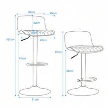 Adjustable Swivel Stool Set Of 2 / Modern Style Bar Stools / Plastic Backrest & Faux Leather Seat / Gas Spring Height Adjustment / Suitable For Kitchen Islands Or Dining Rooms - 薄荷綠 - 查看 7