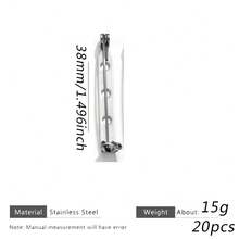 20 Buah Peniti Bros Pengaman Stainless Steel dengan Lubang, Tahan Pudar, Aksesoris Perhiasan DIY - Dasar bros - View 19