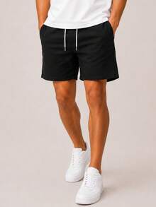 Kit 3 Premium Linen Shorts Bermuda Mauricinho Men's Casual Basic Comfortable Drawstring Waist - 藏蓝色 - 查看 6