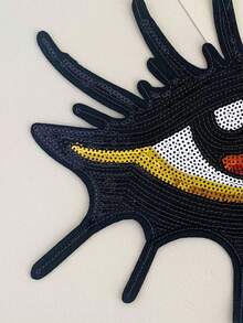 1件/2件/3件/4件 男士黑色眼睛睫毛亮片刺繡貼布 DIY 熱熨/縫製布貼，適用於衣物、包包、鞋子、帽子與配件 - 彩色 - 查看 8