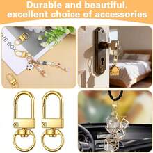 18PCS Alloy Keychain Clips Rotating Spring Hook Lobster Clasp, Suitable For DIY Keychain Crafts, Wallet Backpack Strap Connector Accessories, Pet Collar Pendant, Car Home Key Storage (3 Colors Available) - 2.5G Door Latch - View 4