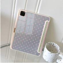 1pc Pink Polka Dot Tri-Fold Tablet Protective Case, Multi-Angle Stand, Suitable For Office And Entertainment, With Pen Slot, Compatible With IPad Pro 2024/Air M3/A16 2025, MatePad - Multicolor - View 8