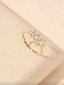 Women's Cubic Zirconia Nose Ring Copper Alloy Inlaid Round Cartilage Ear Piercing Fake Nose Body Jewelry - Gold - View 3