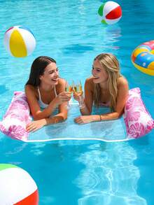 Inflatable Pool Bed Floating Hammock For Adults, Water Air Mattress, Pool Floating Accessories, Multi-Functional Pool Floating Chair For Swimming Pool, Beach, Summer Leisure - Multicolor - View 2